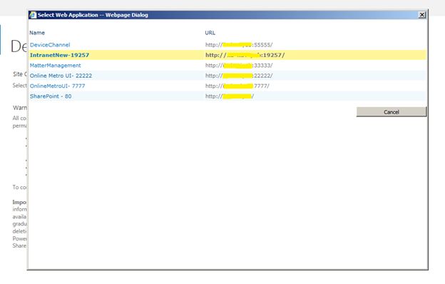 Web application from dialog box